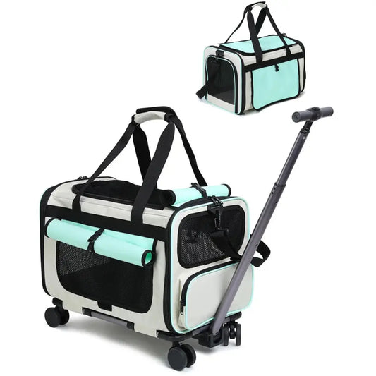 Sac de Transport Premium pour Chat & Chien + Trolley à roulettes Moustache & Cie