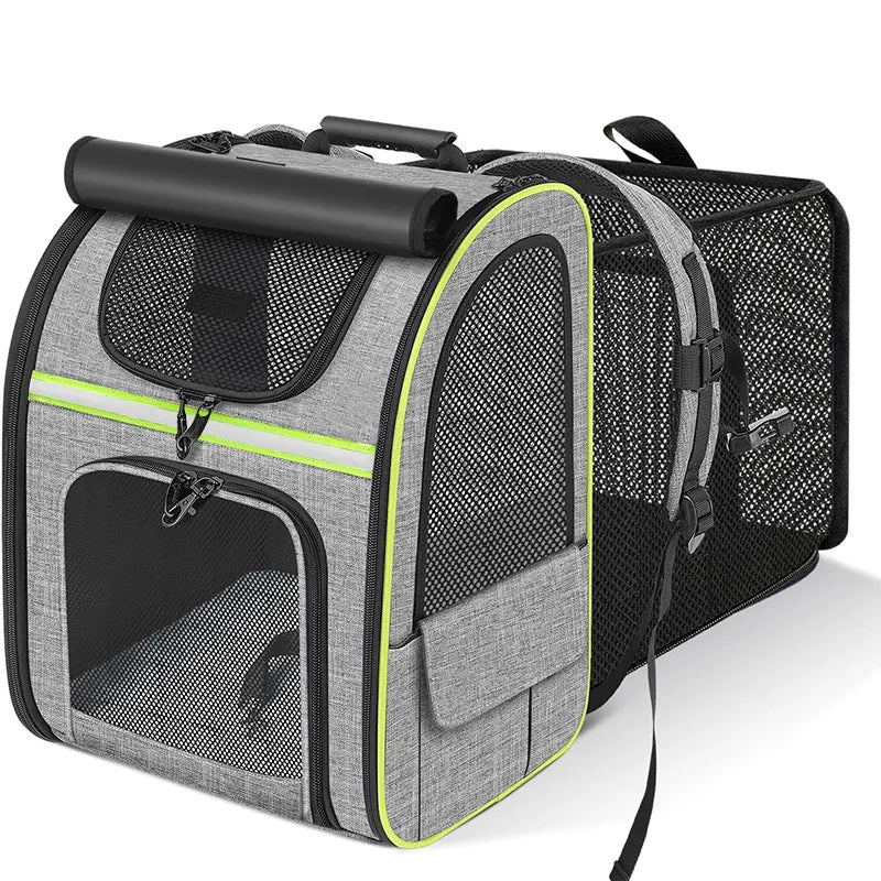 Sac à dos de transport extensible pour chat et petit chien – respirant et sécurisé