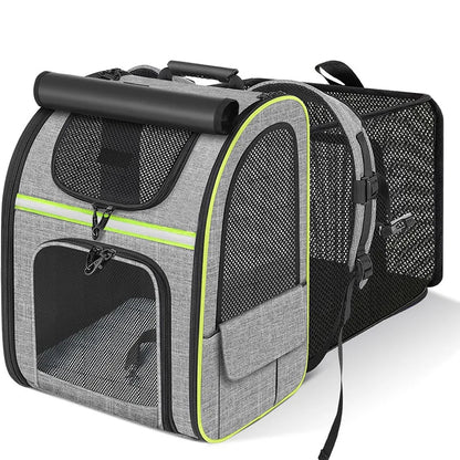 Sac à dos de transport extensible pour chat et petit chien – respirant et sécurisé