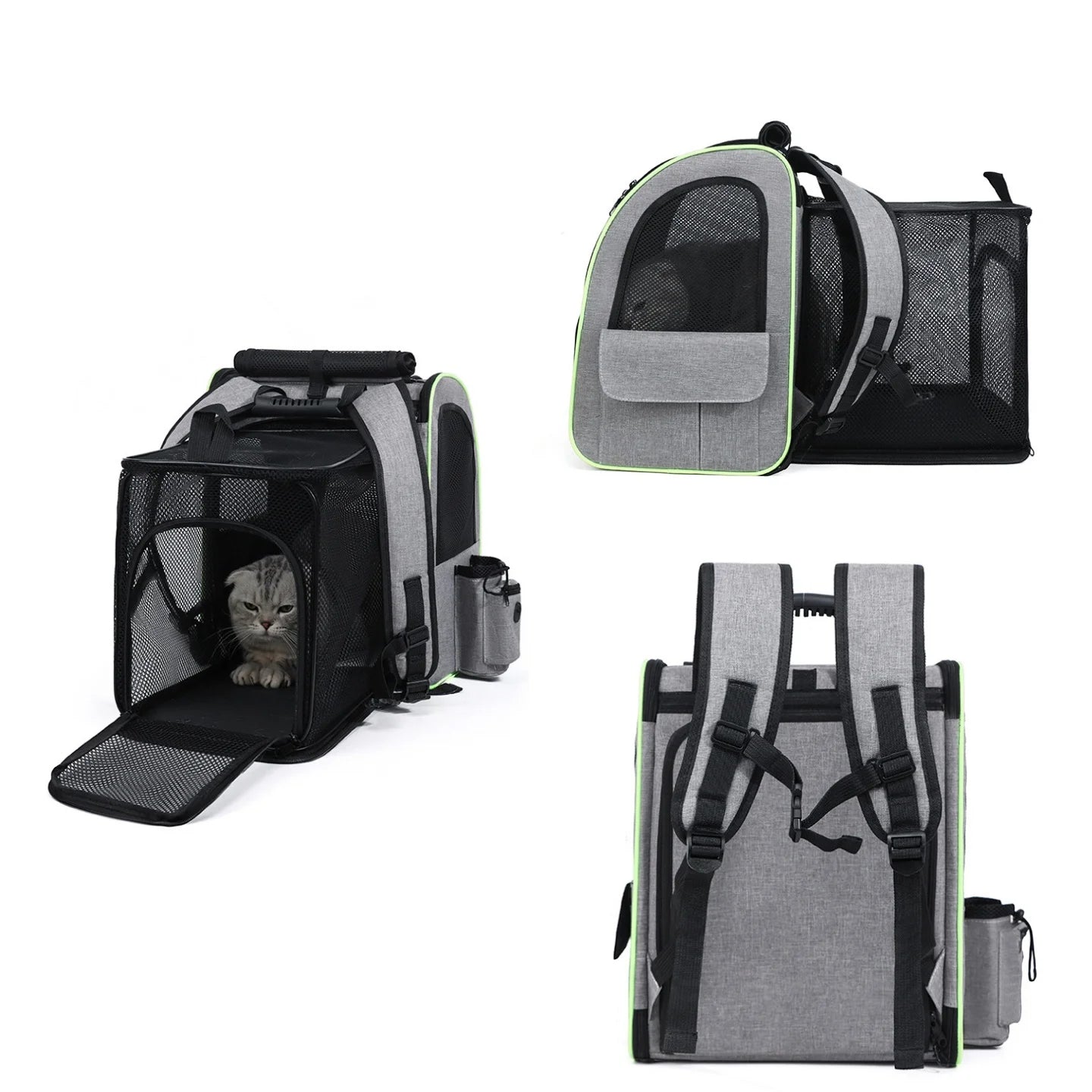 Sac à dos de transport extensible pour chat et petit chien – respirant et sécurisé