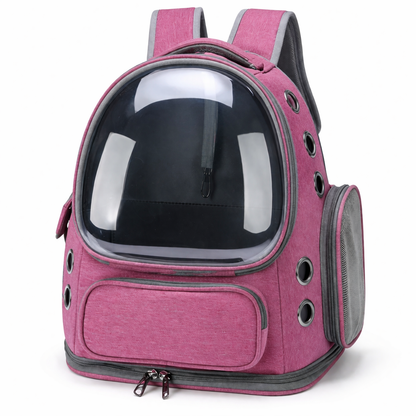 Sac de Transport pour chat et chien | Sac à Dos avec Capsule Transparente, Respirant, Compatible Cabine Avion. Moustache & Cie