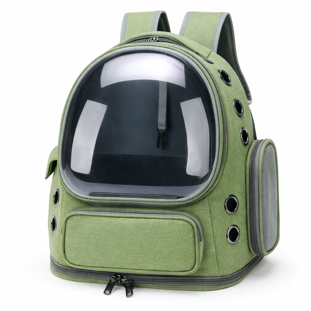 Sac de Transport pour chat et chien | Sac à Dos avec Capsule Transparente, Respirant, Compatible Cabine Avion. Moustache & Cie