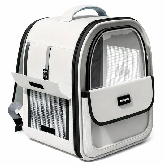 Sac à dos de transport capsule pour chat et chien – respirant et translucide Moustache & Cie