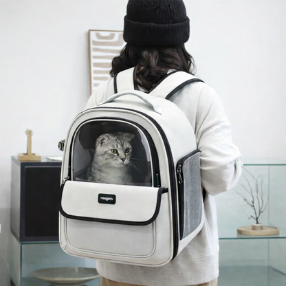 Sac à dos de transport capsule pour chat et chien – respirant et translucide