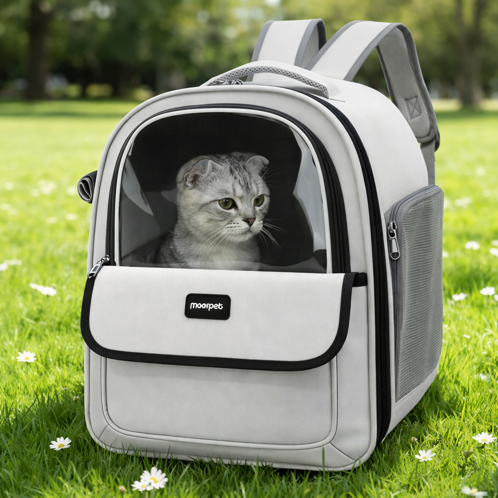 Sac à dos de transport capsule pour chat et chien – respirant et translucide