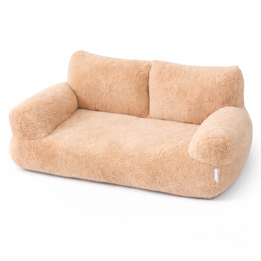 Canapé pour chat en peluche – couchage confortable avec dossier et oreiller