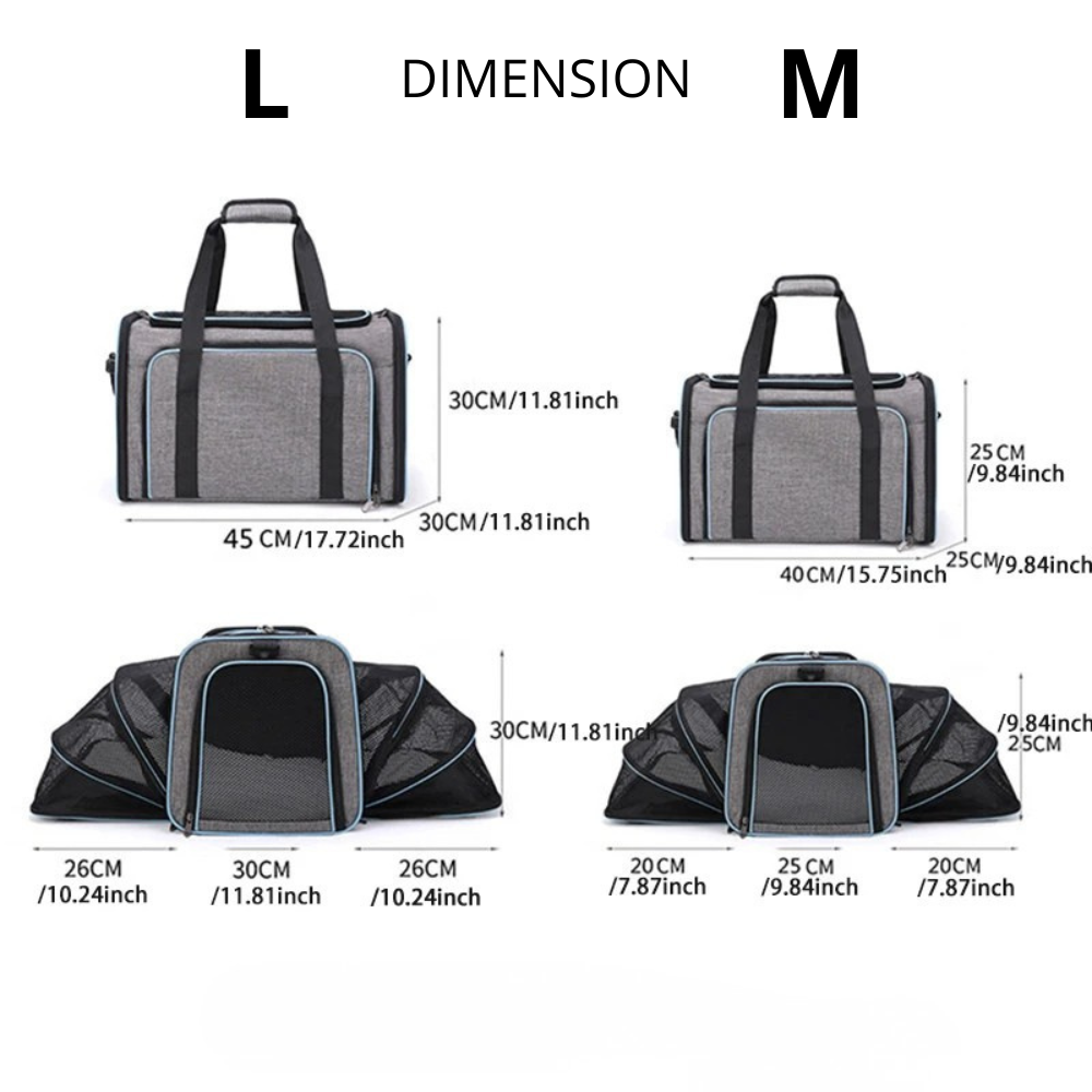 Sac de transport extensible pour chat – imperméable et respirant