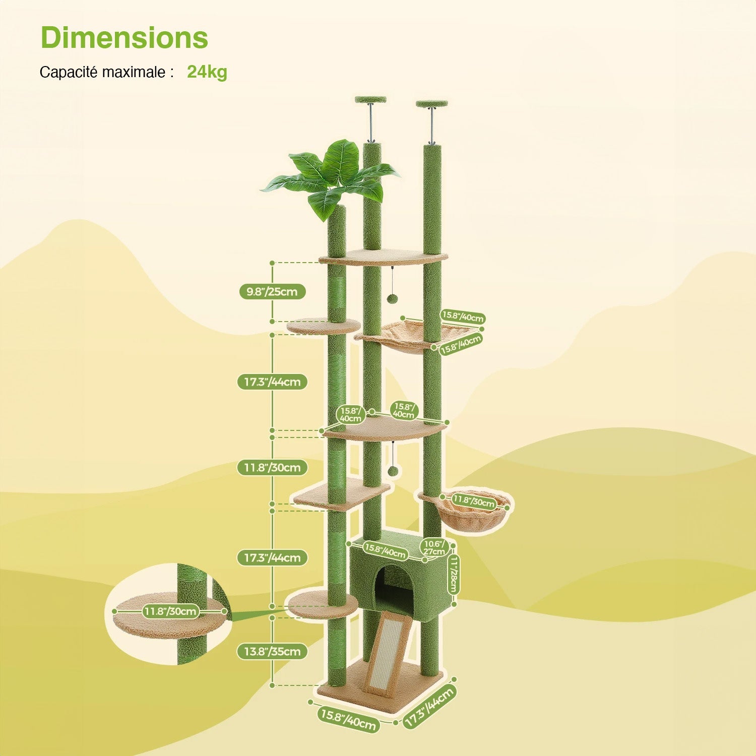 Arbre à chat Orion ajustable