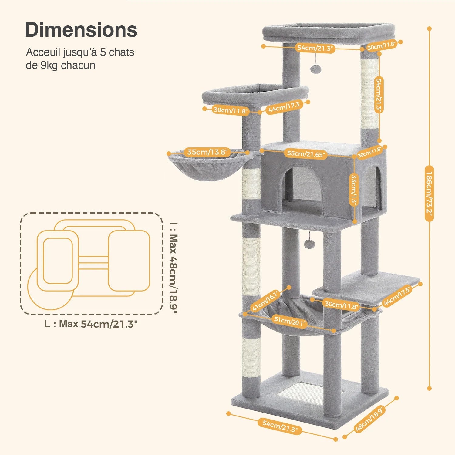 Arbre à chat Everest 186 cm