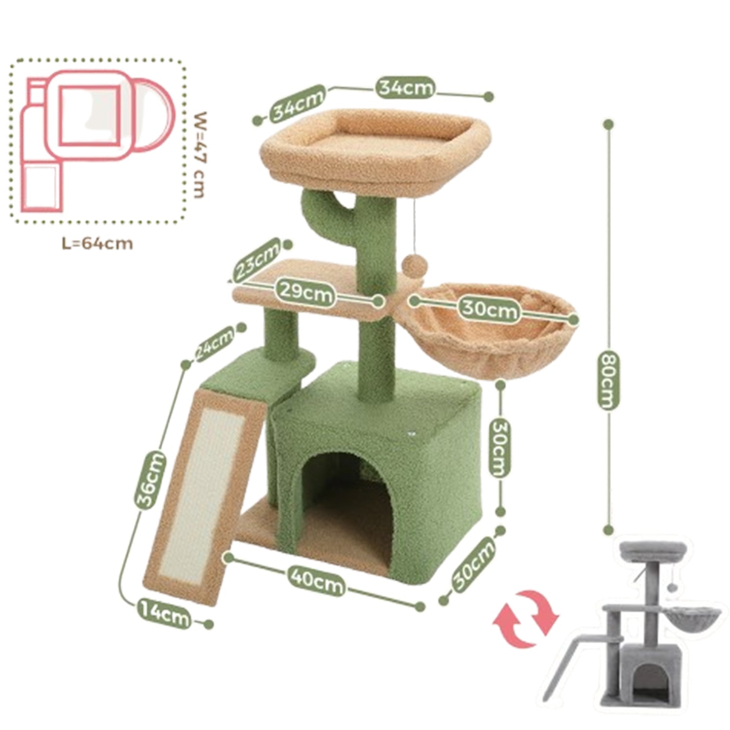 Arbre à chat Pongo 80 cm