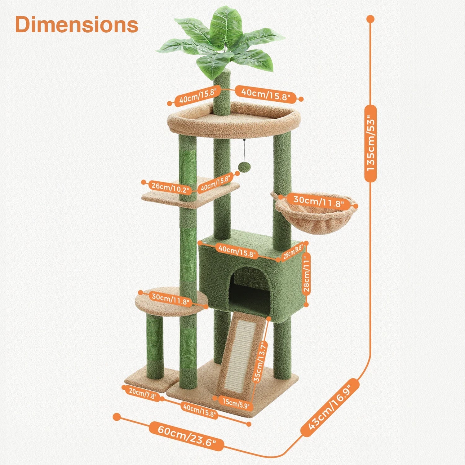 Arbre à chat Onyx 135 cm
