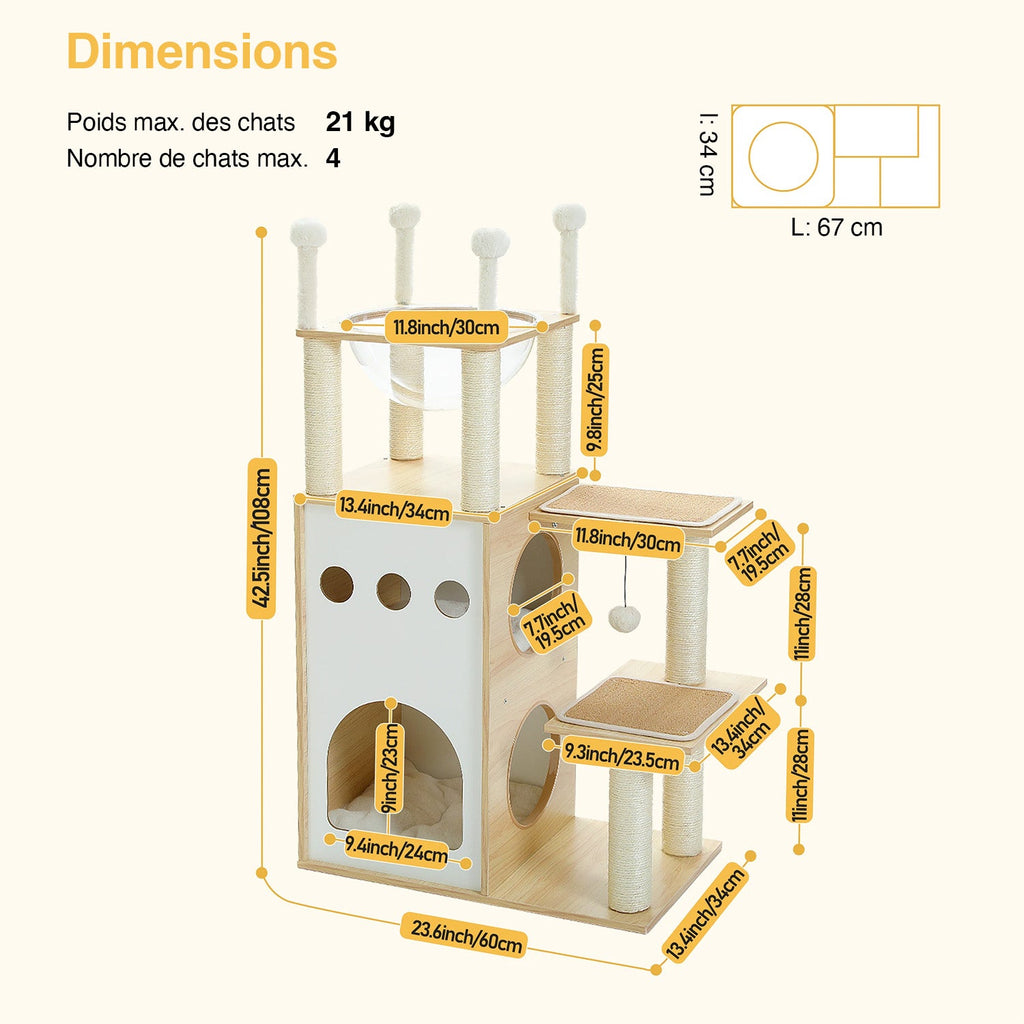 Arbre à chat Saphir 108 cm