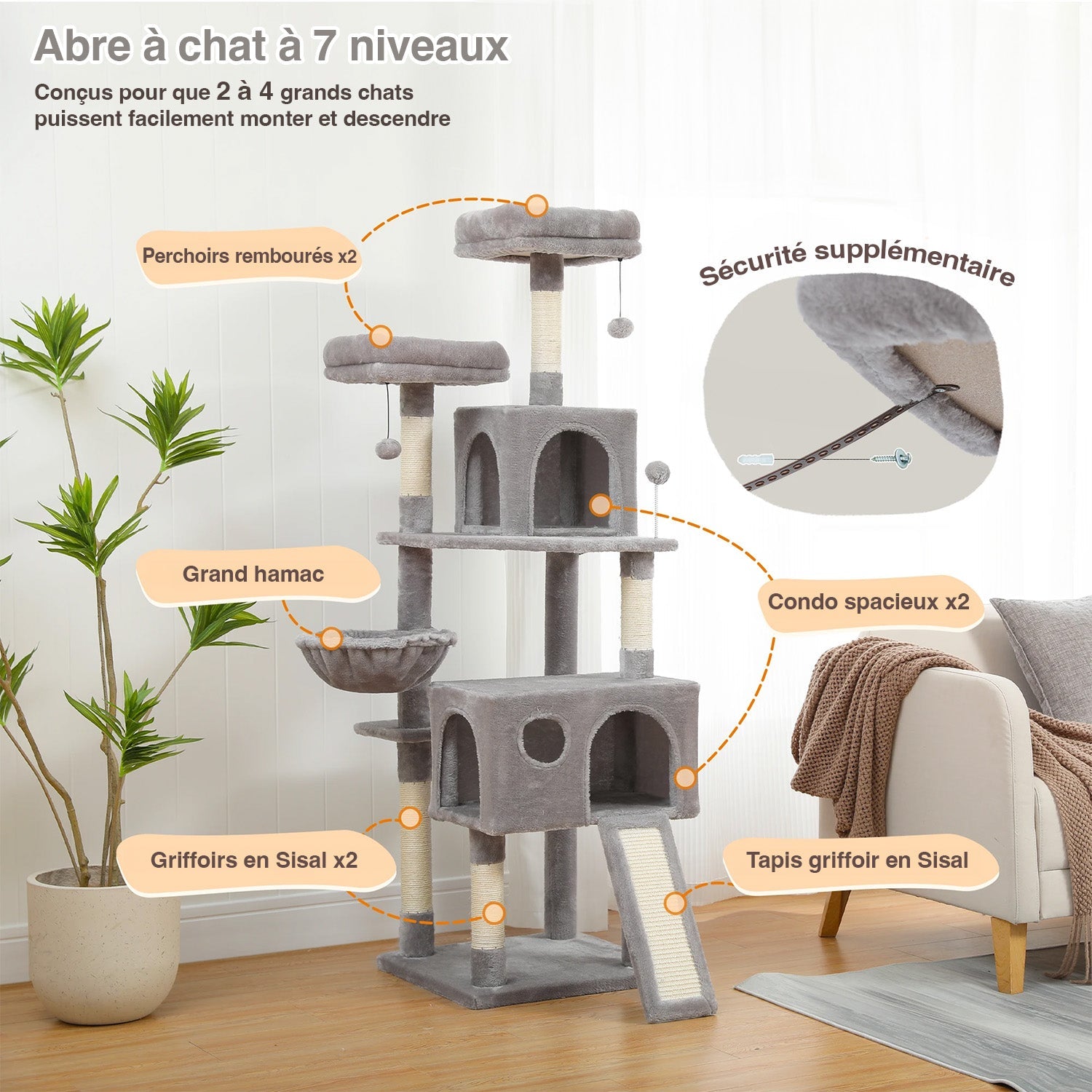 Arbre à chat Armonia 162 cm