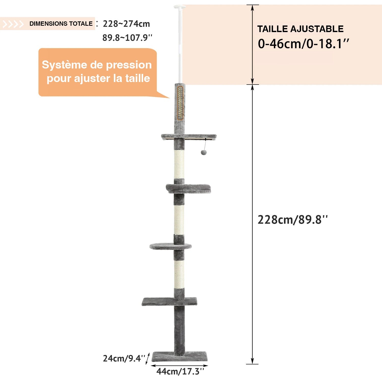 Arbre à chat Altura 274 cm